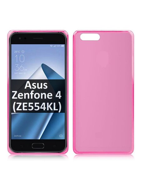 CUSTODIA per ASUS ZENFONE 4 (ZE554KL) - 5.5' POLLICI IN GEL TPU SILICONE COLORE ROSA TRASPARENTE