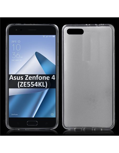 CUSTODIA per ASUS ZENFONE 4 (ZE554KL) - 5.5' POLLICI IN GEL TPU SILICONE COLORE BIANCO TRASPARENTE