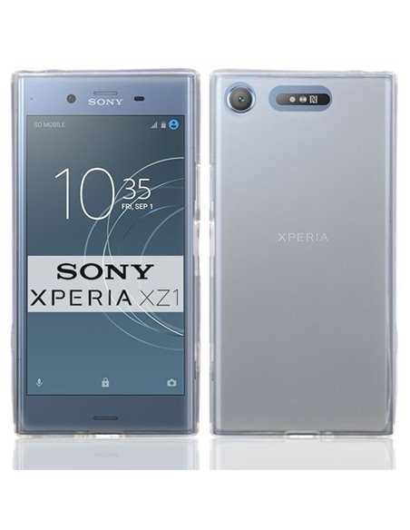 CUSTODIA per SONY XPERIA XZ1 IN GEL TPU SILICONE COLORE BIANCO TRASPARENTE