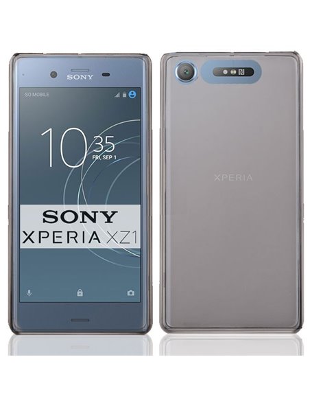 CUSTODIA per SONY XPERIA XZ1 IN GEL TPU SILICONE COLORE NERO TRASPARENTE