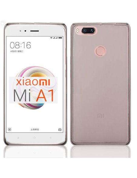 CUSTODIA per XIAOMI MI A1, MI 5X IN GEL TPU SILICONE COLORE NERO TRASPARENTE