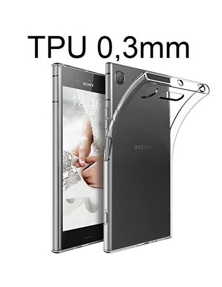 CUSTODIA per SONY XPERIA XZ1 IN GEL TPU SILICONE ULTRA SLIM 0,3mm TRASPARENTE