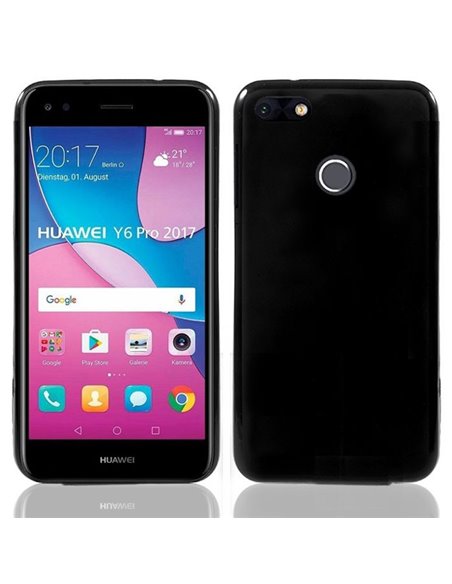 CUSTODIA per HUAWEI Y6 PRO 2017, P9 LITE MINI, NOVA LITE 2017 IN GEL TPU SILICONE COLORE NERO