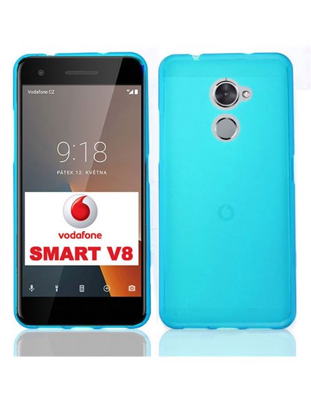 CUSTODIA per VODAFONE SMART V8 (VFD 710) IN GEL TPU SILICONE COLORE AZZURRO TRASPARENTE