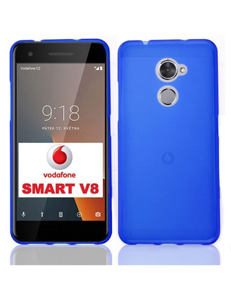 CUSTODIA per VODAFONE SMART V8 (VFD 710) IN GEL TPU SILICONE COLORE BLU TRASPARENTE