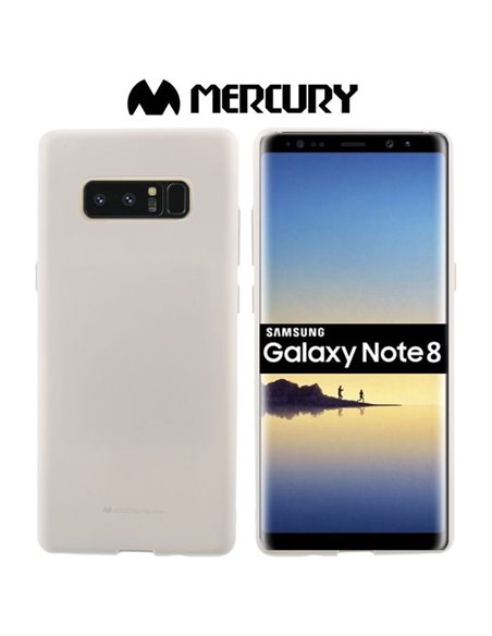 CUSTODIA per SAMSUNG GALAXY NOTE 8 (SM-N950) IN GEL TPU SILICONE COLORE BIANCO ALTA QUALITA' MERCURY SOFT BLISTER