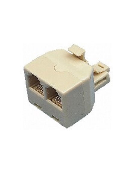 ADATTATORE TELEFONICO RJ11 1 SPINA MASCHIO / 2  PRESE FEMMINE PLUG 6P4C SFUSO IN BULK