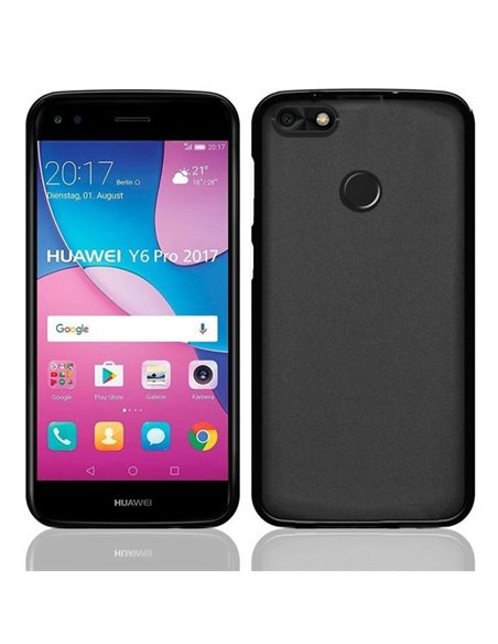 CUSTODIA per HUAWEI Y6 PRO 2017, P9 LITE MINI, NOVA LITE 2017 IN GEL TPU SILICONE COLORE NERO