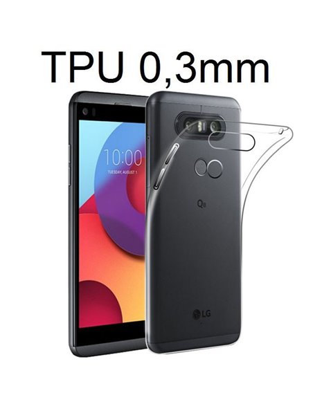 CUSTODIA per LG Q8 (H970) IN GEL TPU SILICONE ULTRA SLIM 0,3mm TRASPARENTE