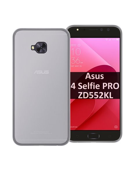 CUSTODIA per ASUS ZENFONE 4 SELFIE PRO (ZD552KL) - 5.5' POLLICI IN GEL TPU SILICONE COLORE BIANCO TRASPARENTE