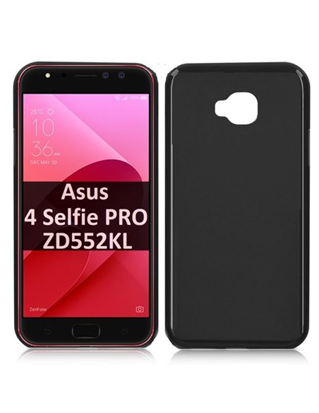 CUSTODIA per ASUS ZENFONE 4 SELFIE PRO (ZD552KL) - 5.5' POLLICI IN GEL TPU SILICONE COLORE NERO