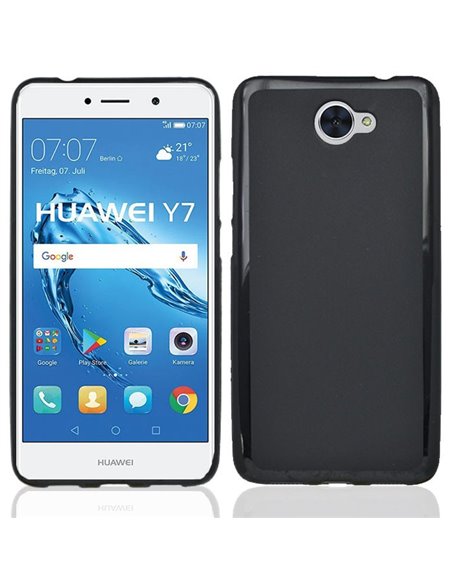 CUSTODIA per HUAWEI NOVA LITE PLUS, Y7, ENJOY 7 PLUS IN GEL TPU SILICONE COLORE NERO