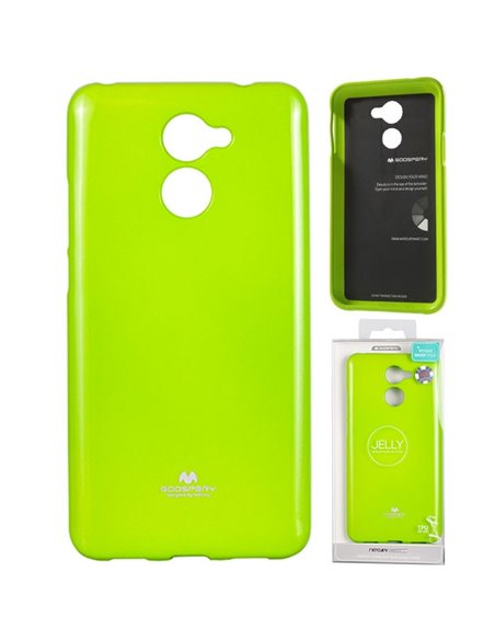 CUSTODIA per HUAWEI NOVA LITE PLUS, Y7, Y7 PRIME IN GEL TPU SILICONE COLORE VERDE LUCIDO CON GLITTER ALTA QUALITA' MERCURY