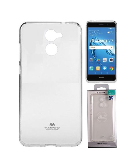 CUSTODIA per HUAWEI NOVA LITE PLUS, Y7, Y7 PRIME IN GEL TPU SILICONE TRASPARENTE ALTA QUALITA' MERCURY