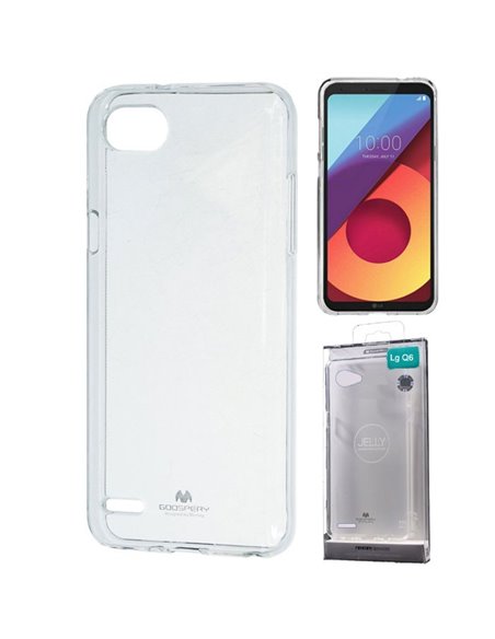 CUSTODIA per LG Q6, Q6 PLUS, Q6a  IN GEL TPU SILICONE TRASPARENTE ALTA QUALITA' MERCURY BLISTER