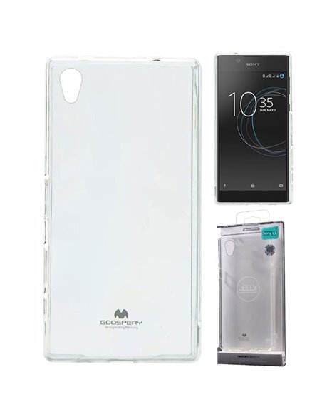 CUSTODIA per SONY XPERIA L1 (G3311, G3313 ), L1 DUAL SIM (G3312) IN GEL TPU SILICONE TRASPARENTE ALTA QUALITA' MERCURY BLISTER