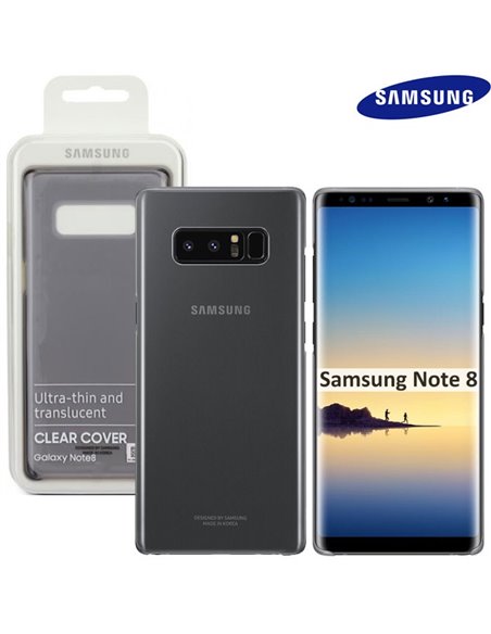 CUSTODIA ORIGINALE per SAMSUNG GALAXY NOTE 8 (SM-N950) - CLEAR COVER COLORE NERO TRASPARENTE EF-QN950CBEGWW BLISTER