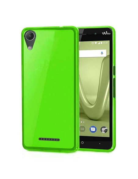 CUSTODIA per WIKO LENNY 4 PLUS IN GEL TPU SILICONE COLORE VERDE TRASPARENTE