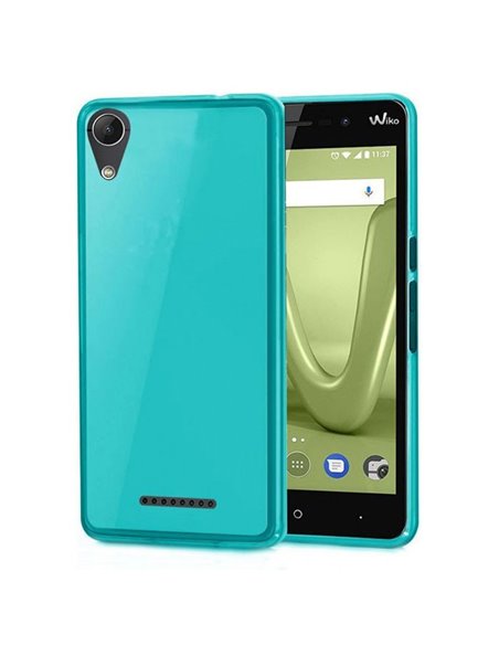 CUSTODIA per WIKO LENNY 4 PLUS IN GEL TPU SILICONE COLORE AZZURRO TRASPARENTE