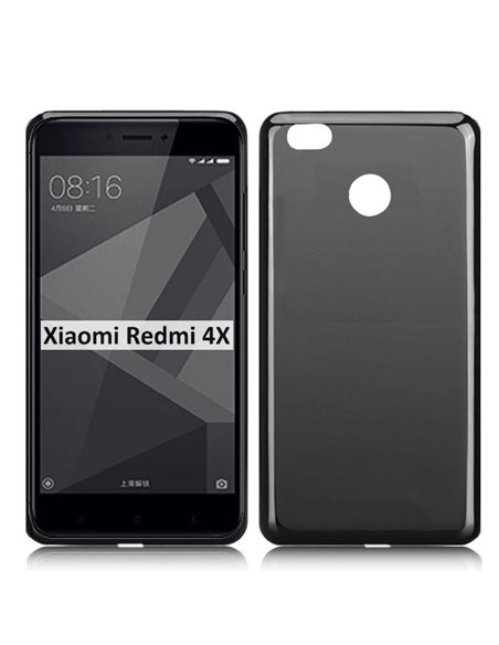 CUSTODIA per XIAOMI REDMI 4X IN GEL TPU SILICONE COLORE NERO