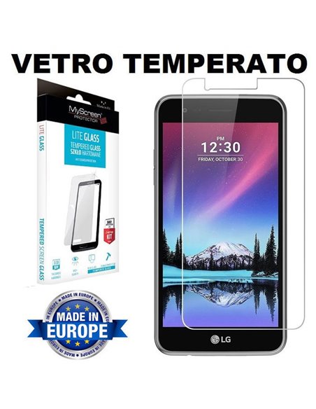 PELLICOLA per LG K4 (2017), M160 - PROTEGGI DISPLAY IN VETRO TEMPERATO 9H 0,33mm MYSCREEN BLISTER