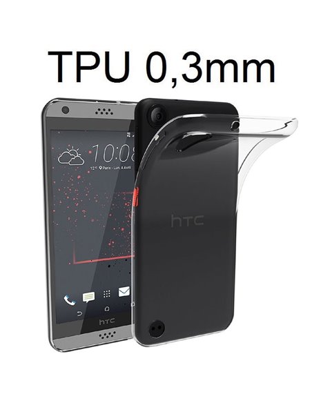 CUSTODIA per HTC DESIRE 530 IN GEL TPU SILICONE ULTRA SLIM 0,3mm TRASPARENTE