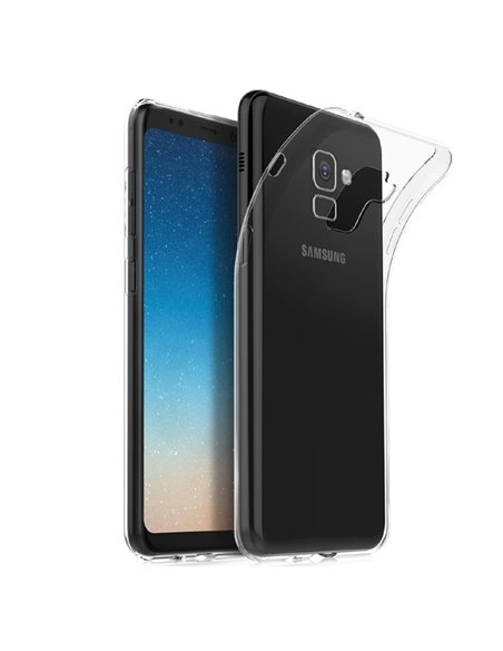 CUSTODIA per SAMSUNG GALAXY A8 PLUS (SM-A730) IN GEL TPU SILICONE TRASPARENTE