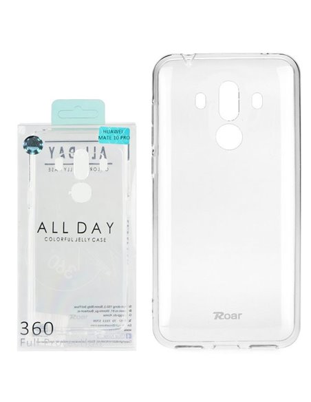 CUSTODIA per HUAWEI MATE 10 PRO IN GEL TPU SILICONE TRASPARENTE ALTA QUALITA' ROAR COLORFUL BLISTER