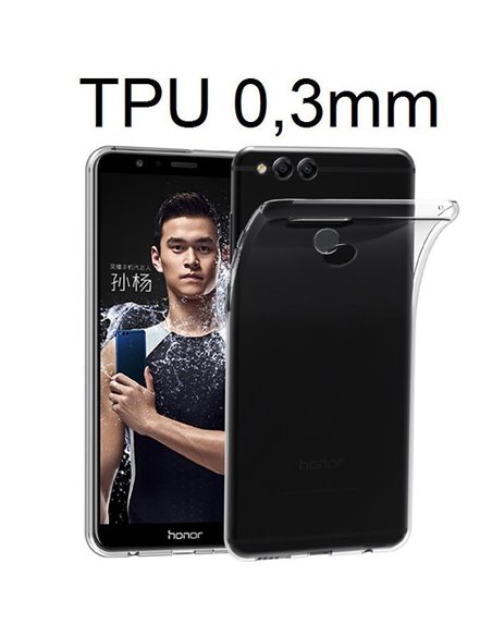 CUSTODIA per HUAWEI HONOR 7X IN GEL TPU SILICONE ULTRA SLIM 0,3mm TRASPARENTE