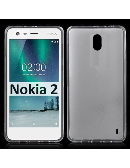 CUSTODIA per NOKIA 2 IN GEL TPU SILICONE COLORE BIANCO TRASPARENTE