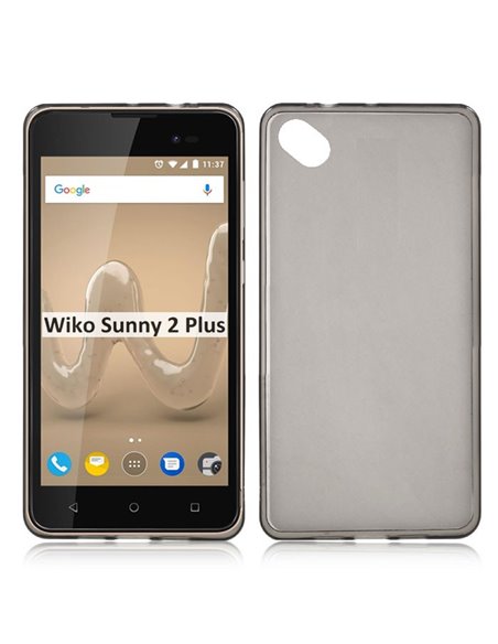 CUSTODIA per WIKO SUNNY 2 PLUS IN GEL TPU SILICONE COLORE NERO TRASPARENTE