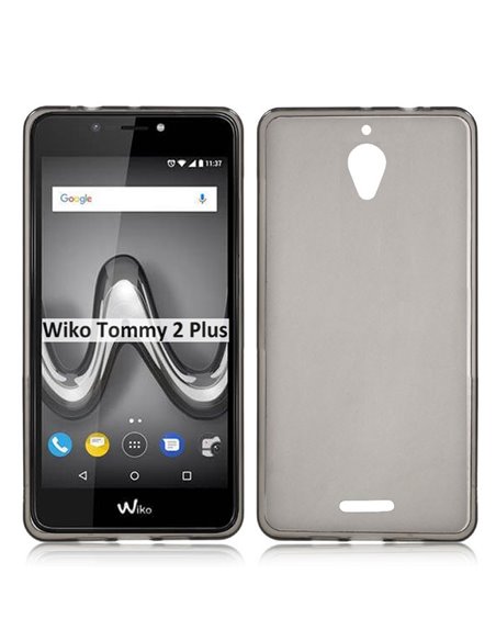 CUSTODIA per WIKO TOMMY 2 PLUS IN GEL TPU SILICONE COLORE NERO TRASPARENTE