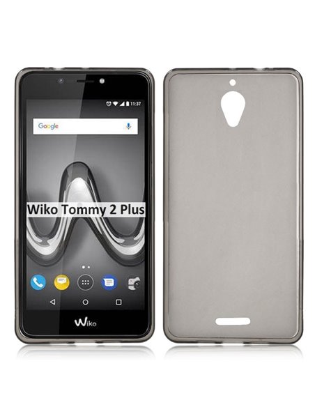 CUSTODIA per WIKO TOMMY 2 PLUS IN GEL TPU SILICONE COLORE NERO TRASPARENTE