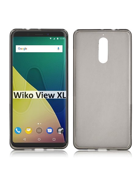 CUSTODIA per WIKO VIEW XL IN GEL TPU SILICONE COLORE NERO TRASPARENTE