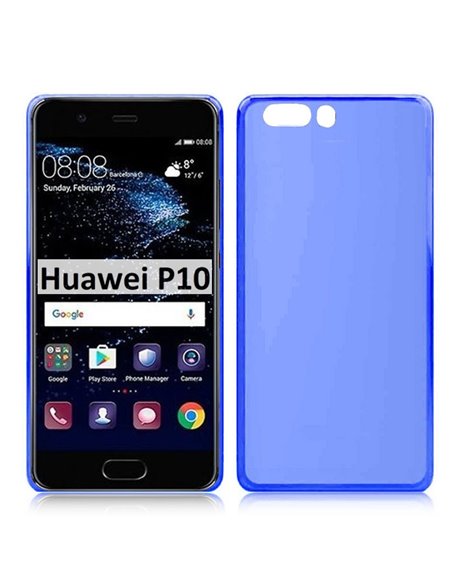 CUSTODIA per HUAWEI P10 IN GEL TPU SILICONE COLORE BLU TRASPARENTE