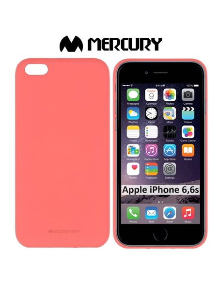 CUSTODIA per APPLE IPHONE 6, IPHONE 6S 4.7' POLLICI IN GEL TPU SILICONE COLORE ROSA ALTA QUALITA' MERCURY SOFT BLISTER