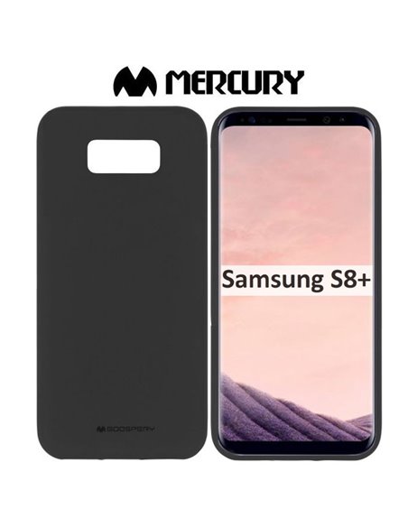 CUSTODIA per SAMSUNG SM-G955 GALAXY S8 PLUS IN GEL TPU SILICONE COLORE NERO ALTA QUALITA' MERCURY SOFT BLISTER