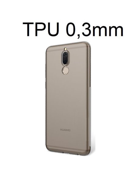 CUSTODIA per HUAWEI MATE 10 LITE IN GEL TPU SILICONE ULTRA SLIM 0,3mm COLORE NERO TRASPARENTE