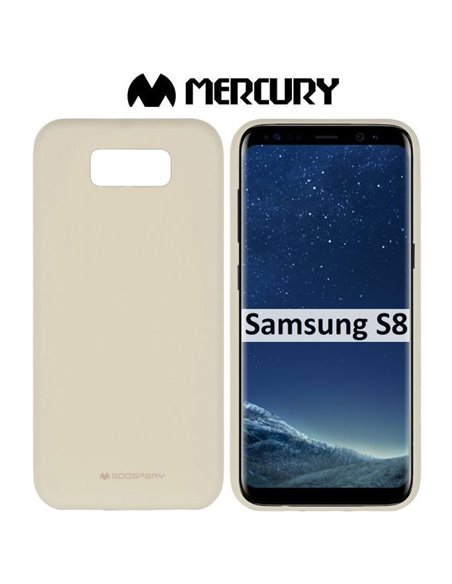 CUSTODIA per SAMSUNG SM-G950 GALAXY S8 IN GEL TPU SILICONE COLORE BEIGE ALTA QUALITA' MERCURY SOFT BLISTER