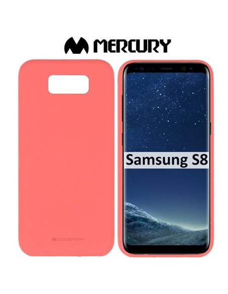 CUSTODIA per SAMSUNG SM-G950 GALAXY S8 IN GEL TPU SILICONE COLORE ROSA ALTA QUALITA' MERCURY SOFT BLISTER