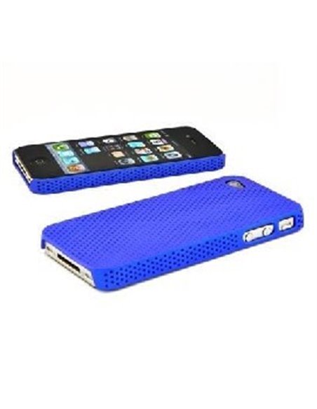 CUSTODIA per APPLE IPHONE 4, IPHONE 4S - BACK RIGIDA CON PICCOLI FORI COLORE BLU