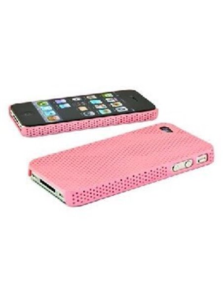 CUSTODIA per APPLE IPHONE 4, IPHONE 4S - BACK RIGIDA CON PICCOLI FORI COLORE ROSA