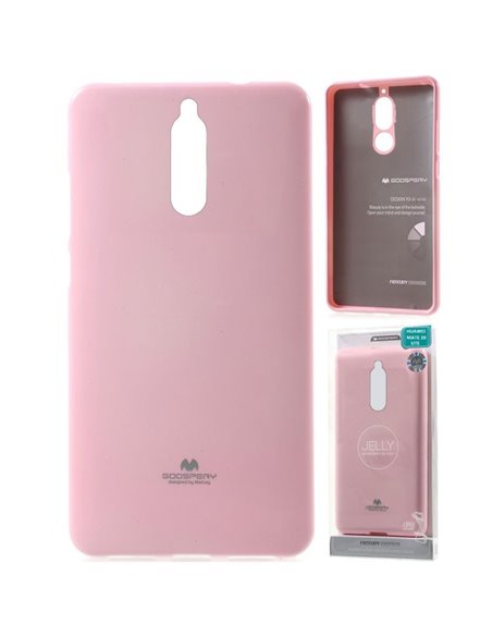 CUSTODIA per HUAWEI MATE 10 LITE IN GEL TPU SILICONE COLORE ROSA LUCIDO CON GLITTER ALTA QUALITA' MERCURY BLISTER