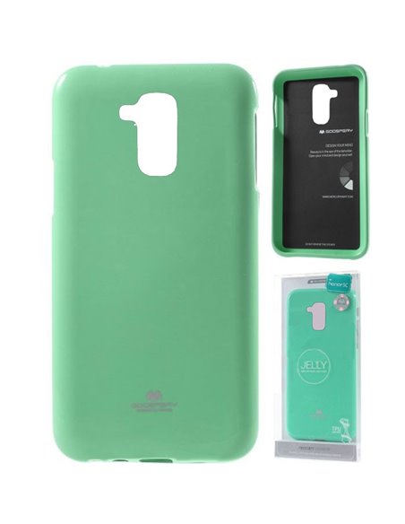 CUSTODIA per HUAWEI GT3, HONOR 5C, HONOR 7 LITE IN GEL TPU SILICONE VERDE ACQUA LUCIDO CON GLITTER ALTA QUALITA' MERCURY BLISTER