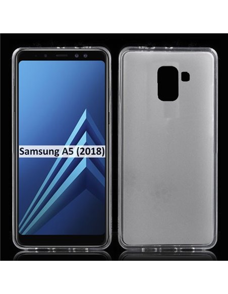 CUSTODIA per SAMSUNG GALAXY A8 (SM-A530), GALAXY A5 2018 IN GEL TPU SILICONE COLORE BIANCO TRASPARENTE