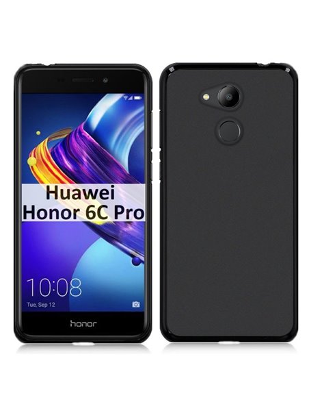 CUSTODIA per HUAWEI HONOR 6C PRO, HONOR V9 PLAY IN GEL TPU SILICONE COLORE NERO