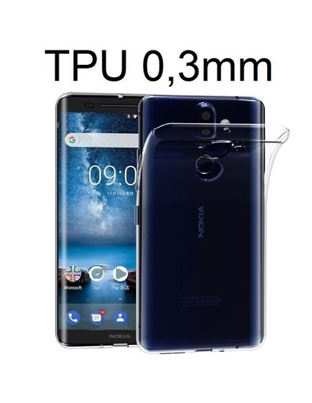 CUSTODIA per NOKIA 9 IN GEL TPU SILICONE ULTRA SLIM 0,3mm TRASPARENTE