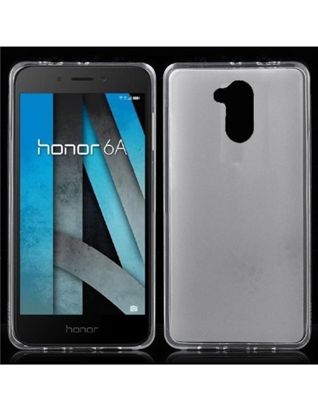 CUSTODIA per HUAWEI HONOR 6A, HONOR 6A PRO IN GEL TPU SILICONE COLORE BIANCO TRASPARENTE