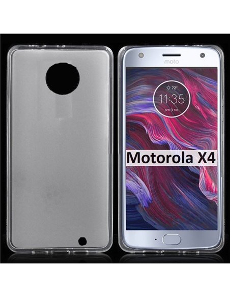 CUSTODIA per MOTOROLA MOTO X4, MOTO X (4Âª generazione) IN GEL TPU SILICONE COLORE BIANCO TRASPARENTE