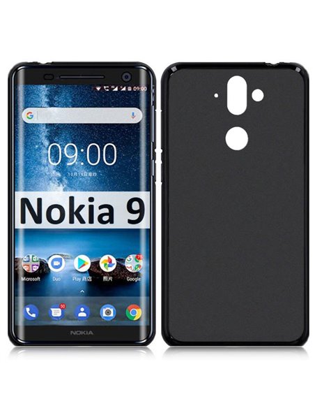 CUSTODIA per NOKIA 9 IN GEL TPU SILICONE COLORE NERO